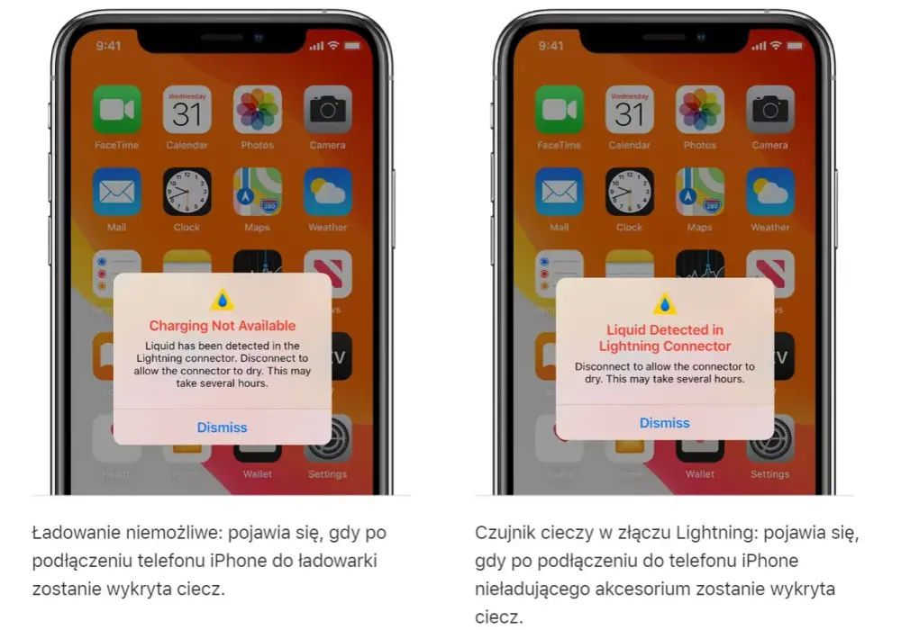 Wykryto ciecz iPhone - Co robić i czego unikać?