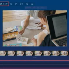 Edytor wideo pokazuje opcję "Speed", która pozwala dostosować tempo klipu, ułatwiając naukę, jak zapisać GIF na komputerze.