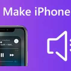 Ikona głośnika i ekran iPhone'a z muzyką, sugerujące jak zwiększyć głośność alarmu iPhone.