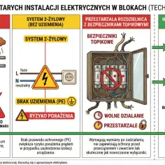 Instalacje aluminiowe, popularne w latach 60-80, szybko się utleniały, stając się kruche i powodując ryzyko pożaru.