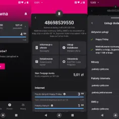 Jak sprawdzić stan konta w telefonie? Aplikacja pokazuje saldo 5,01 zł i 4 GB danych.